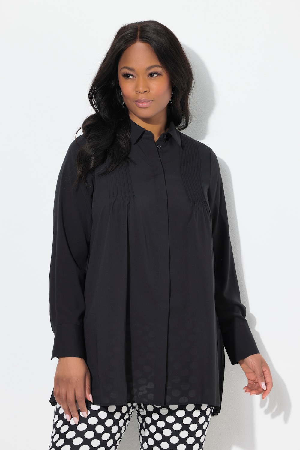Große Größen Bluse, Damen, schwarz, Größe: 54/56, Polyester, Ulla Popken