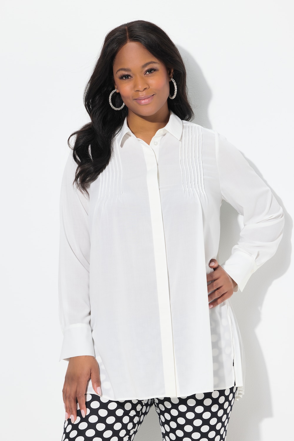 Große Größen Bluse, Damen, weiß, Größe: 54/56, Polyester, Ulla Popken