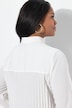 Bluse, plisseret ryg, A-form, skjortekrave, lange ærmer