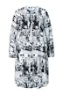 Halenkové šaty, A střih, plošný potisk, dlouhé rukávy