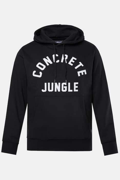 Men+ hoodie, borstprint, kangoeroezakken, tot 8XL