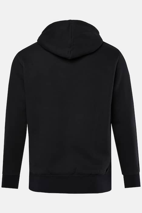 Men+ hoodie, borstprint, kangoeroezakken, tot 8XL