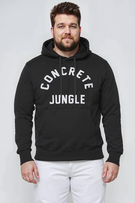 Men+ Hoodie, Brustprint, Kängurutaschen, bis 8 XL
