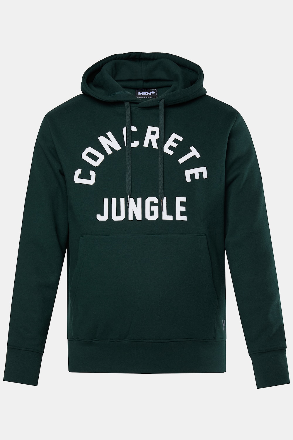 Men+ hoodie, borstprint, kangoeroezakken, tot 8XL