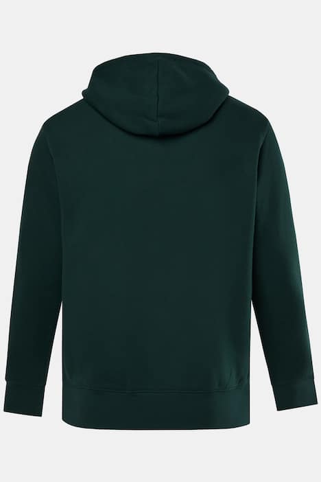 Men+ hoodie, borstprint, kangoeroezakken, tot 8XL