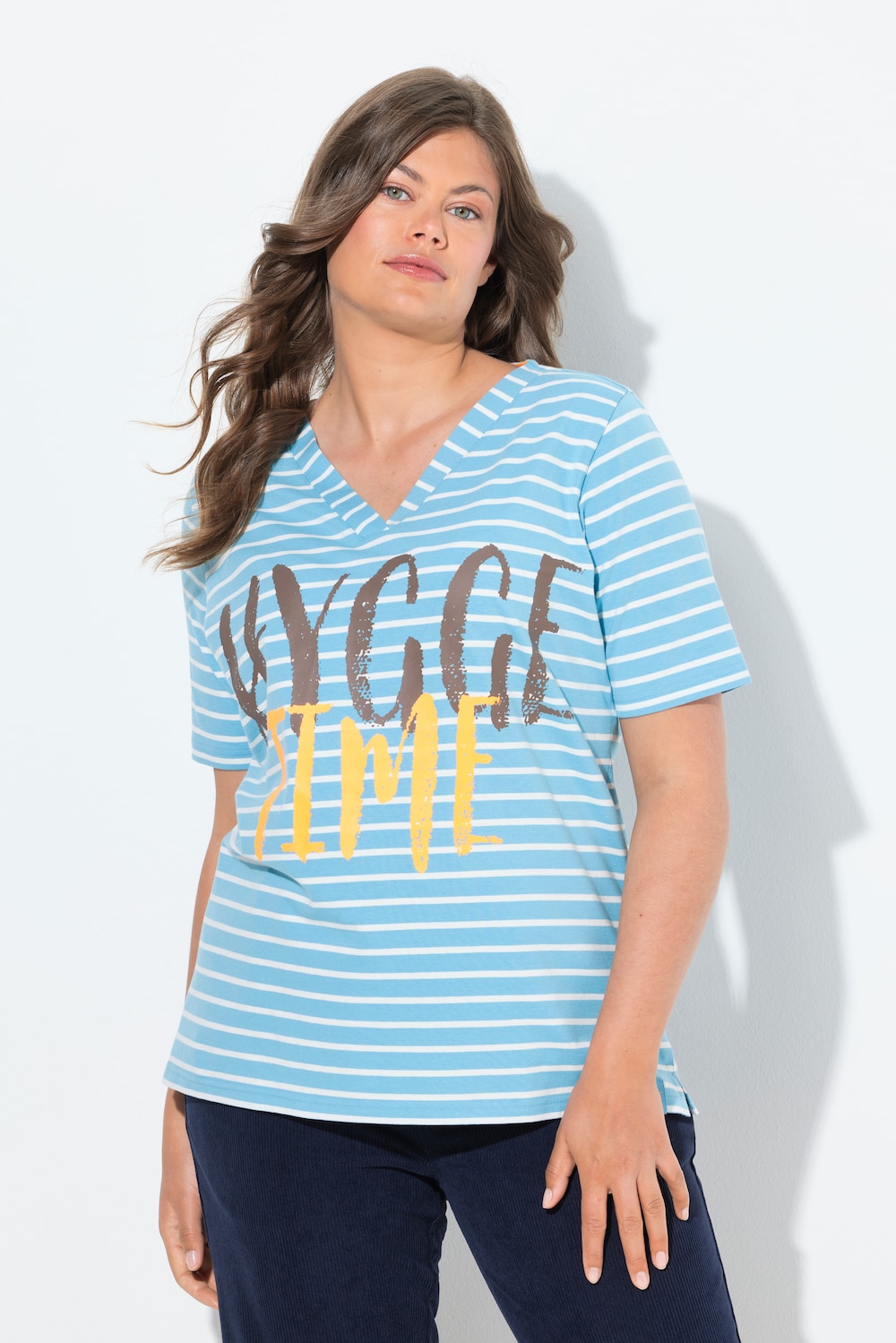 Thumbnail - Große Größen Ringelshirt, Damen, blau, Größe: 40/42, Baumwolle, LAURASON