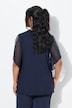 T-skjorte, pyntesteiner, A-linje, V-hals, 3/4-ermer i chiffon