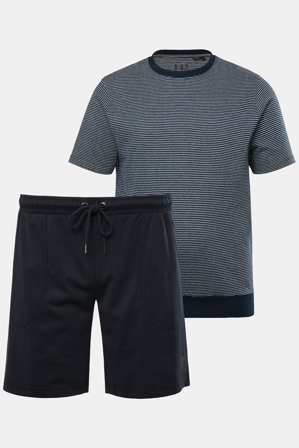 JP1880 Schlafanzug, Homewear, Zweiteiler, T-Shirt mit Ringeln, Bauchfit, Shorts, bis 8 XL