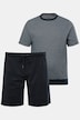 Pyjama JP 1880 ventre confort. Deux pièces (T-shirt rayé + short). Collection Homewear - jusqu'au 8 XL