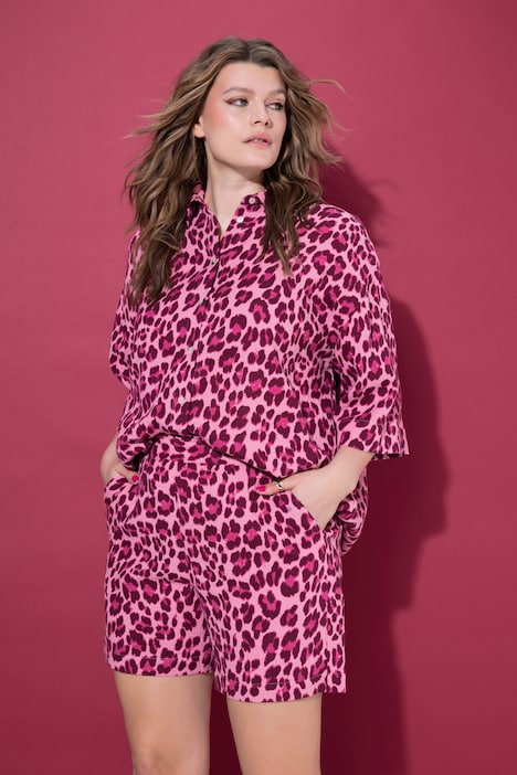 Szorty, szerokie nogawki, muślin, elastyczny pas