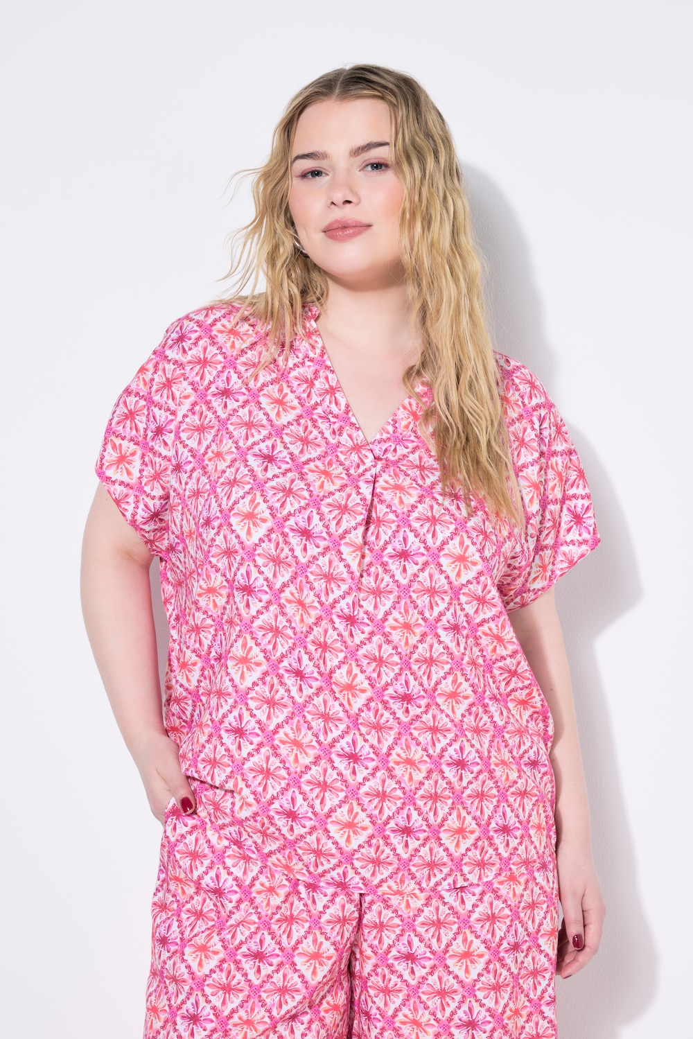 Große Größen Blusenshirt, Damen, rosa, Größe: 46/48, Viskose, Studio Untold