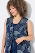 Longbluse, Patchmuster, A-Linie, ärmellos