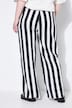 Mousseline broek, wijde pijpen, strepen, elastische tailleband
