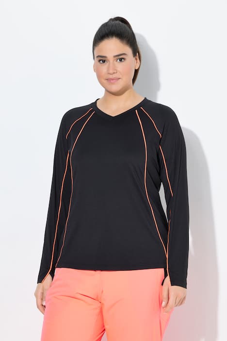 Funktionsshirt, LSF 50+, Slim, V-Ausschnitt, Langarm