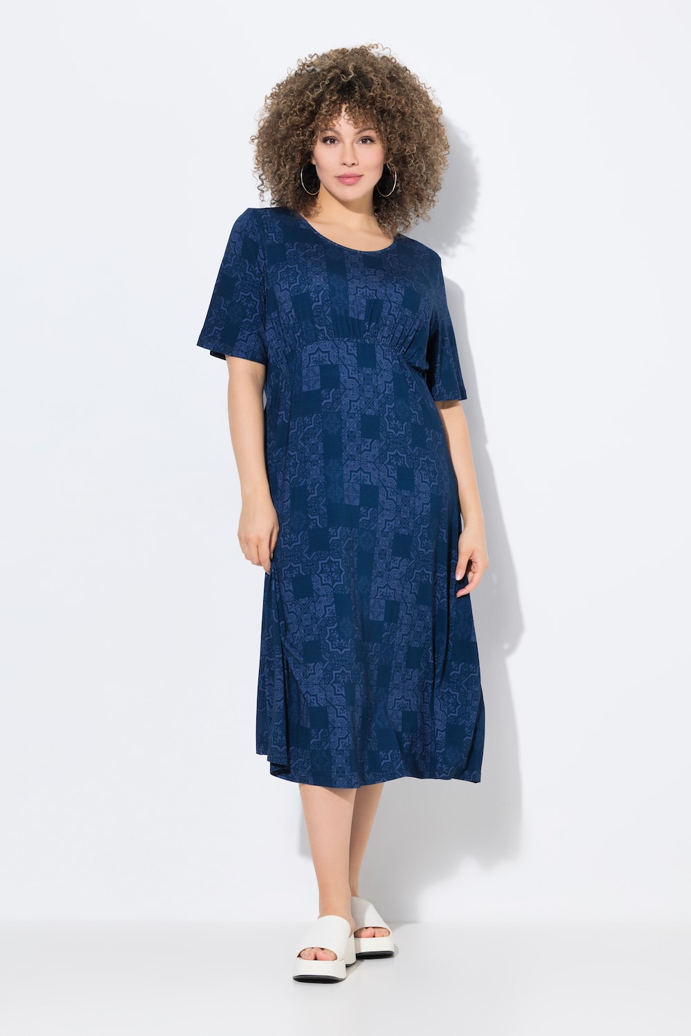 Große Größen Jerseykleid, Damen, blau, Größe: 58/60, Viskose, Ulla Popken