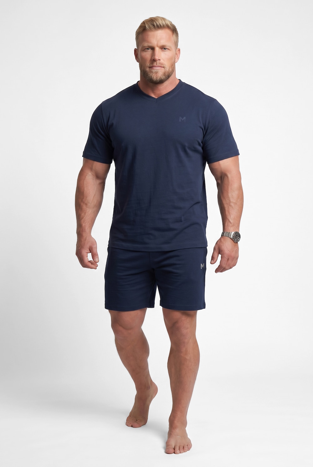 Schlafanzug, Zweiteiler, kurze Form, Basic, bis 8 XL
