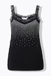 Sleeveless lacy slim fit glittering rhinestone top