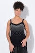 Sleeveless lacy slim fit glittering rhinestone top