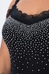 Sleeveless lacy slim fit glittering rhinestone top