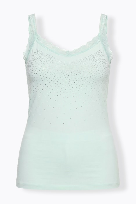 Top, ärmelloser Slim Fit, Ziernieten, Spitze