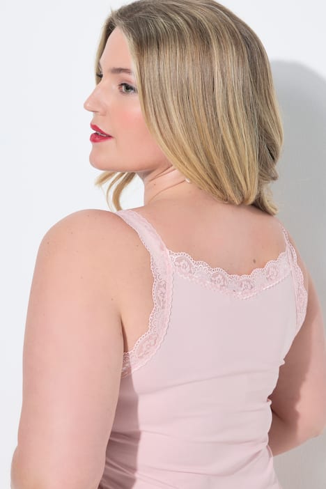 Top, ärmelloser Slim Fit, Ziernieten, Spitze