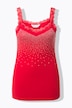 Sleeveless lacy slim fit glittering rhinestone top