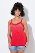 Sleeveless lacy slim fit glittering rhinestone top