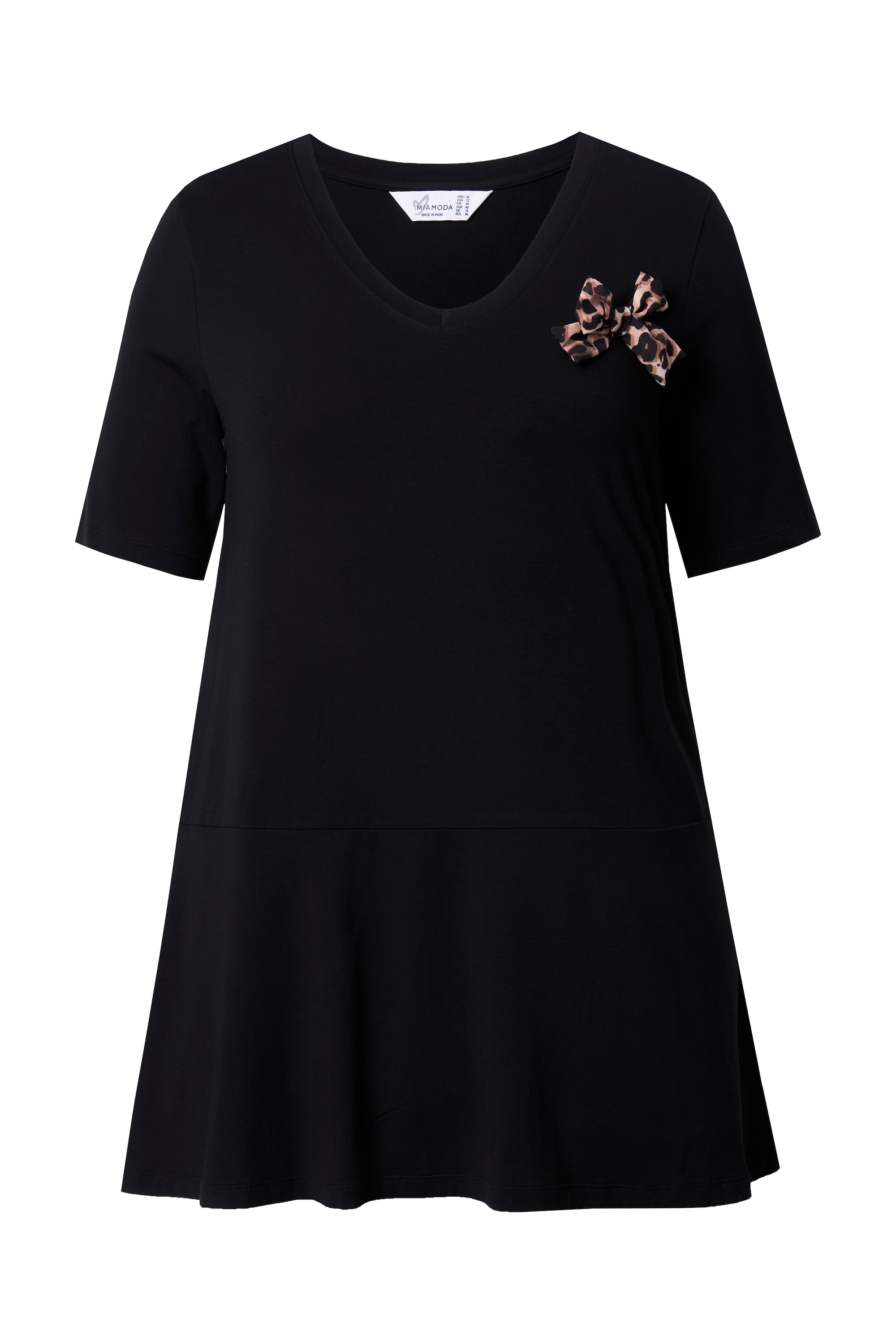 MIAMODA Damen große Größen T Shirt weite A Linie abnehmbare Leo Brosche 840497