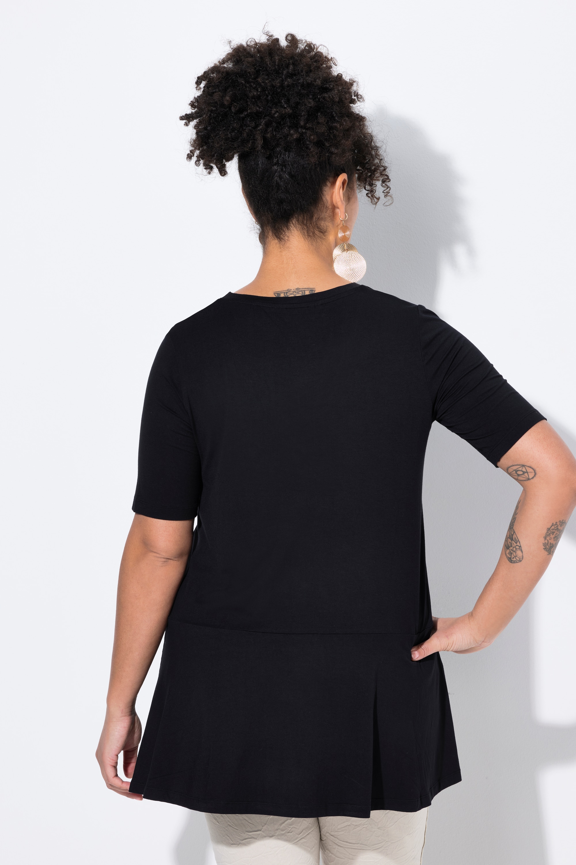 MIAMODA Damen große Größen T Shirt weite A Linie abnehmbare Leo Brosche 840497