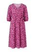 Midi šaty, A střih, barevný leopardí vzor, nabírané rukávy