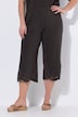 Pantalon capri, dentelle, ourlet évasé, coton bio
