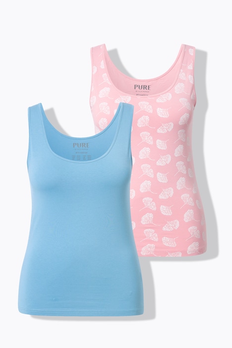 2 Pack Eco Cotton Ginkgo Print Tanks