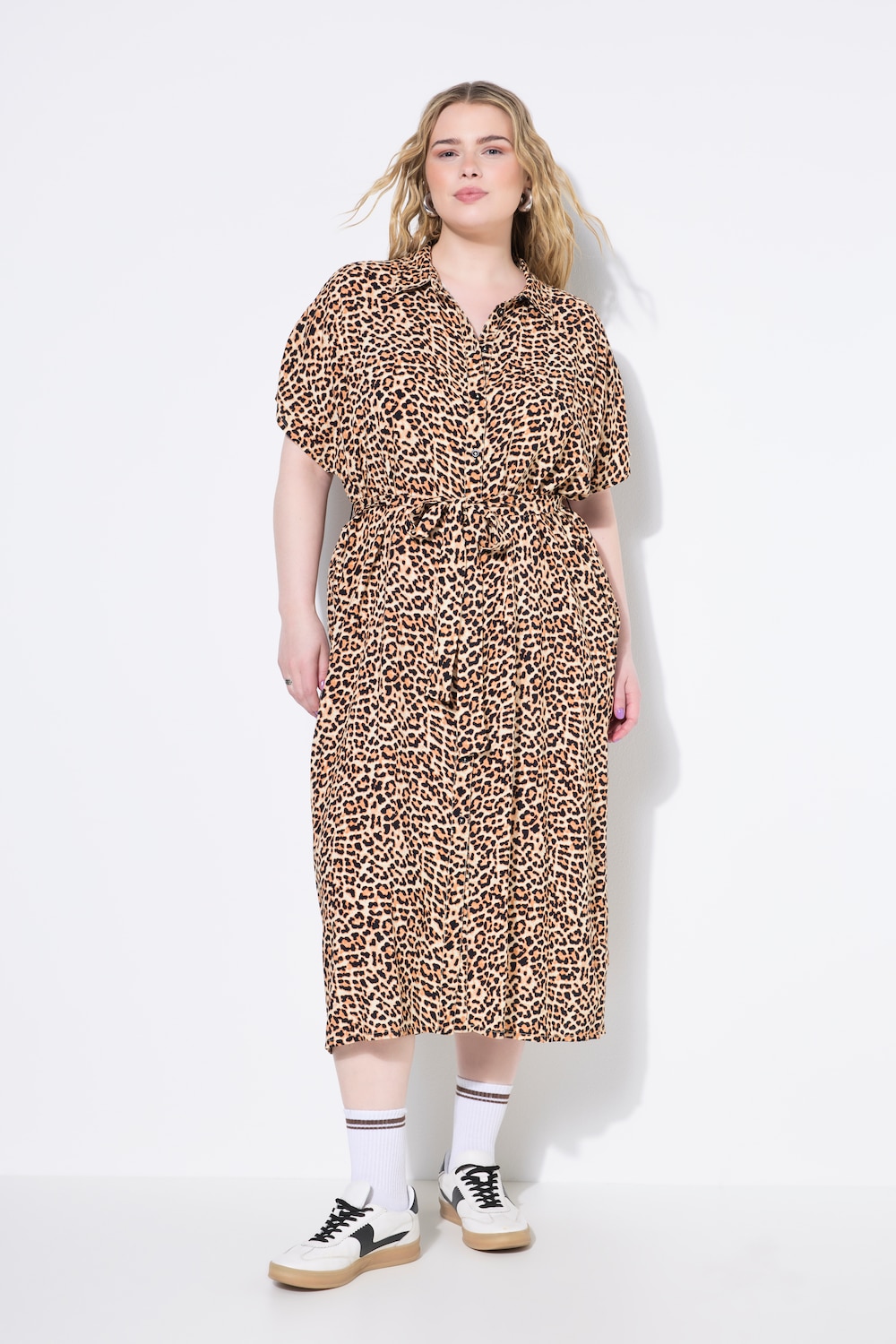 Große Größen Midikleid, Damen, beige, Größe: 54/56, Viskose, Studio Untold