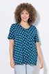 T-shirt, plooien, A-lijn, V-hals, korte mouwen