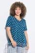T-shirt, plooien, A-lijn, V-hals, korte mouwen