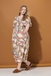 Maxi-jurk, A-lijn, structuur, all-over print, knoopsluiting