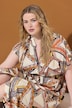Maxi-jurk, A-lijn, structuur, all-over print, knoopsluiting