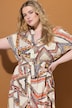 Maxi-jurk, A-lijn, structuur, all-over print, knoopsluiting