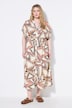 Maxi-jurk, A-lijn, structuur, all-over print, knoopsluiting