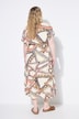 Maxi-jurk, A-lijn, structuur, all-over print, knoopsluiting