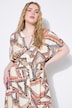 Maxi-jurk, A-lijn, structuur, all-over print, knoopsluiting