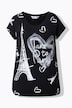 T-shirt, comfort fit, Paris/heart print, elasticated hem