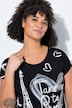 T-shirt, comfort fit, Paris/heart print, elasticated hem
