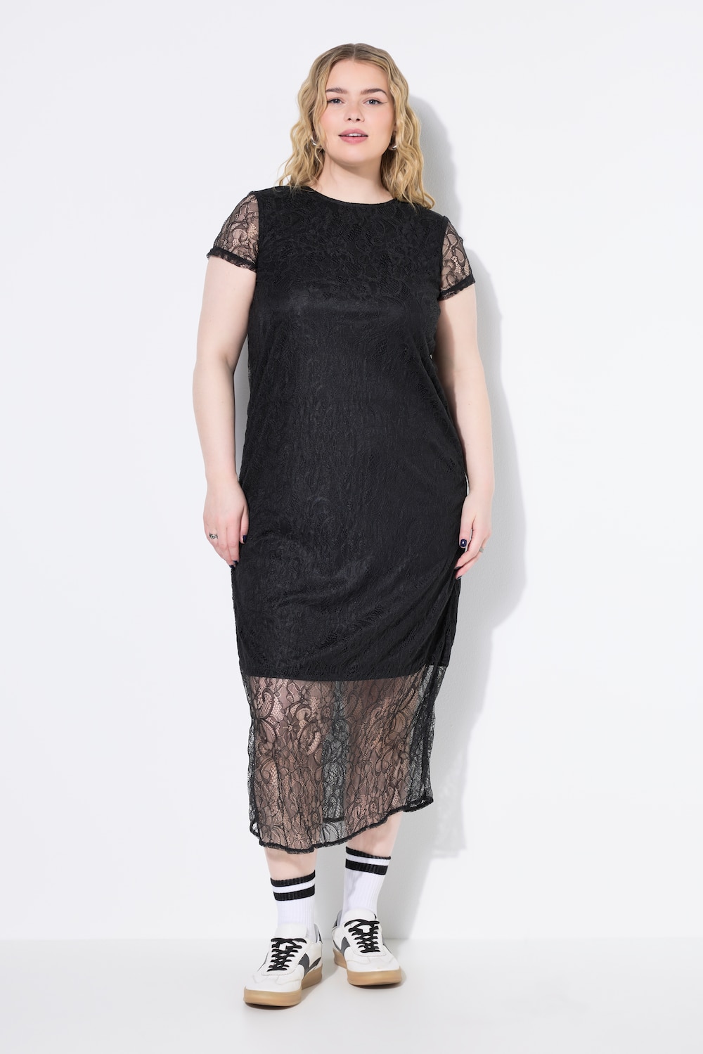 Große Größen Maxikleid, Damen, schwarz, Größe: 50/52, Polyester, Studio Untold