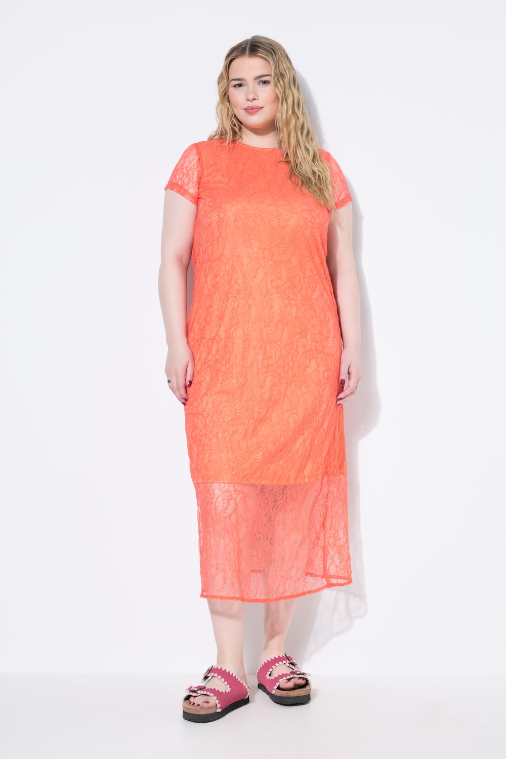 Maxikleid, Fitted Shape, Spitze, blickdichtes Unterkleid