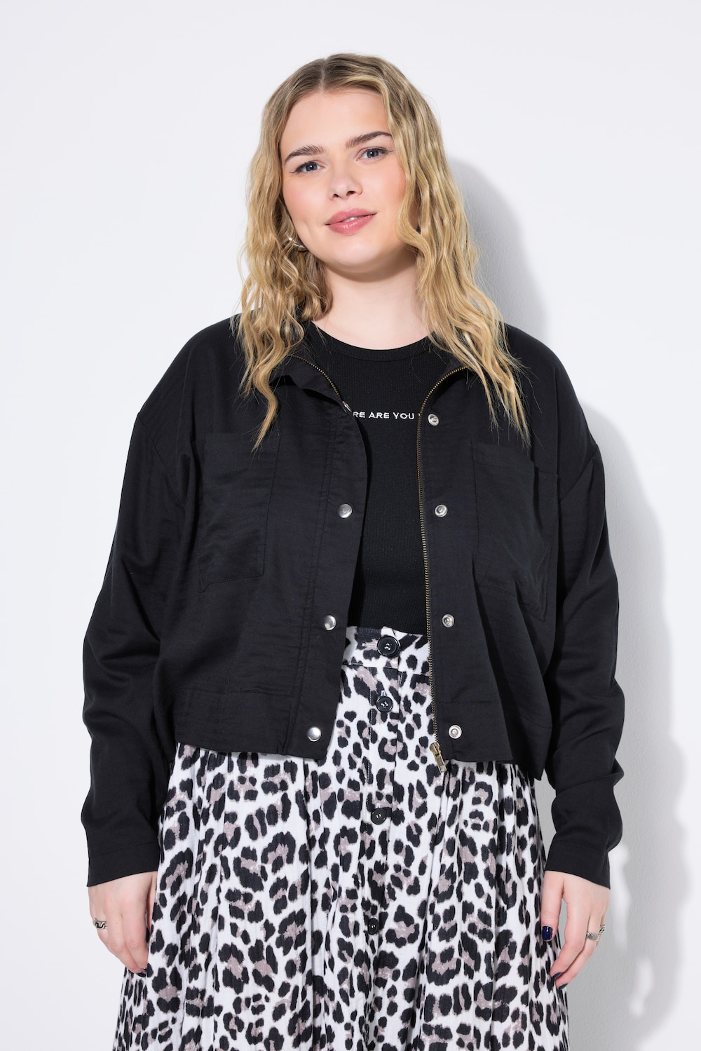 Jacke, Boxy Shape,Cotton-Mix