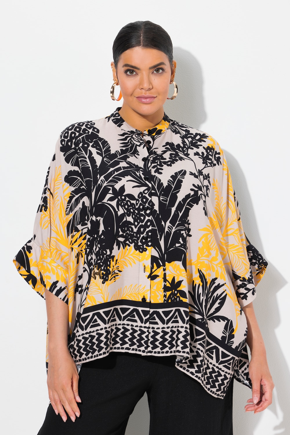 Große Größen Bluse, Damen, grau, Größe: 46/48, Viskose, Ulla Popken