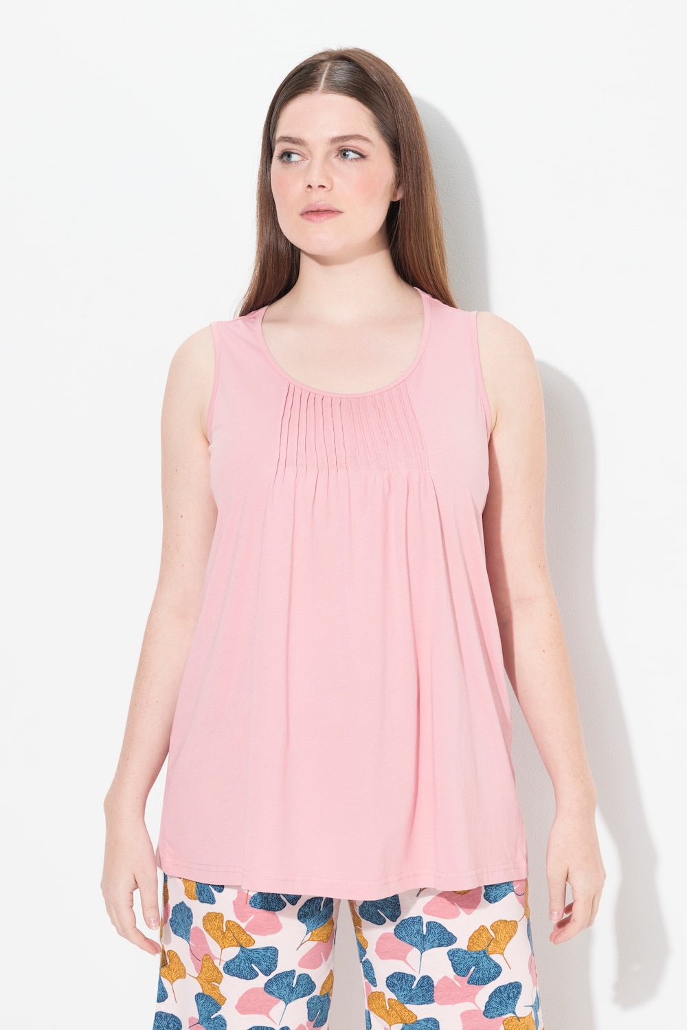 Thumbnail - Große Größen Pyjama-Top, Damen, rosa, Größe: 42/44, Baumwolle, Ulla Popken