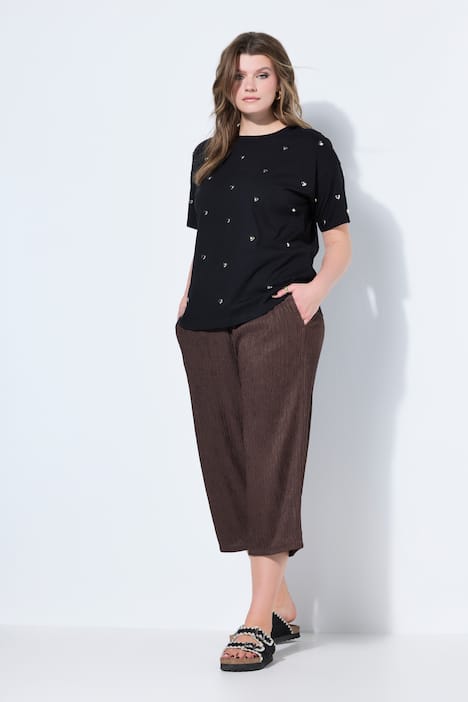 Culotte, wijde pijpen, jersey met structuur