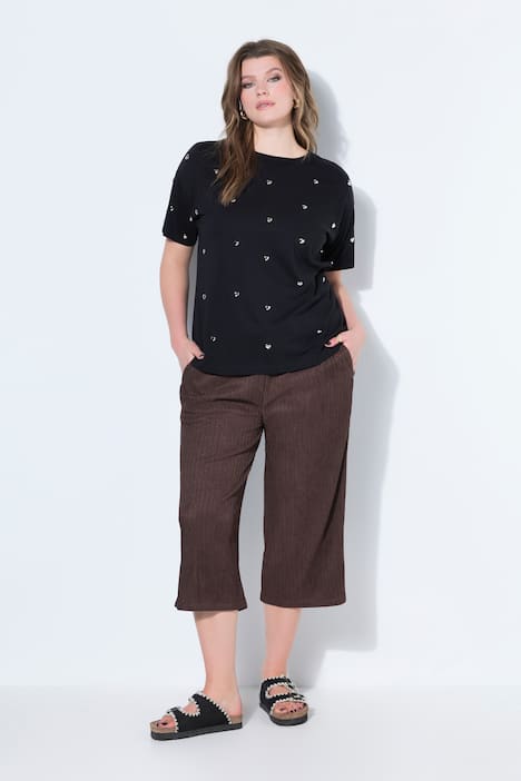 Culotte, wijde pijpen, jersey met structuur